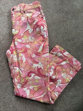 Talbots Women’s Vintage Floral Print jeans Pants size 6 EUC